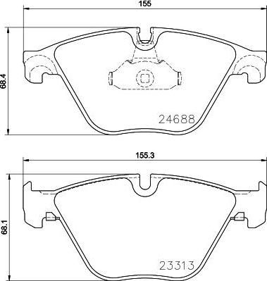 Hella 8DB 355 015-261 комплект тормозных колодок, дисковый тормоз на 5 (F10, F18)