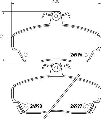 Hella 8DB 355 015-281 комплект тормозных колодок, дисковый тормоз на ROVER 800 (XS)