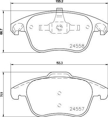 Hella 8DB 355 015-561 комплект тормозных колодок, дисковый тормоз на PEUGEOT 5008