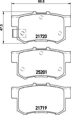 Hella 8DB 355 015-611 комплект тормозных колодок, дисковый тормоз на FIAT SEDICI (FY_)