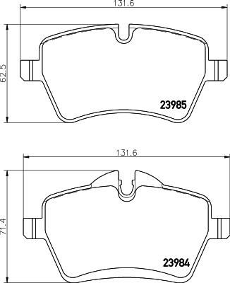 Hella 8DB 355 016-041 комплект тормозных колодок, дисковый тормоз на MINI MINI PACEMAN (R61)