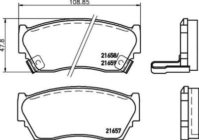 Hella 8DB 355 016-351 комплект тормозных колодок, дисковый тормоз на NISSAN SUNNY III Liftback (N14)