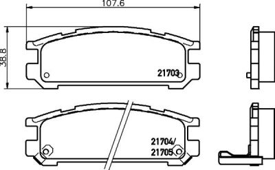 Hella 8DB 355 016-491 комплект тормозных колодок, дисковый тормоз на SUBARU IMPREZA универсал (GF)