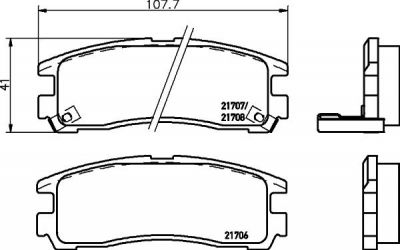 Hella 8DB 355 016-591 комплект тормозных колодок, дисковый тормоз на HYUNDAI SANTAMO