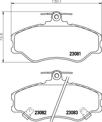 Hella 8DB 355 016-641 комплект тормозных колодок, дисковый тормоз на HYUNDAI H100 автобус (P)