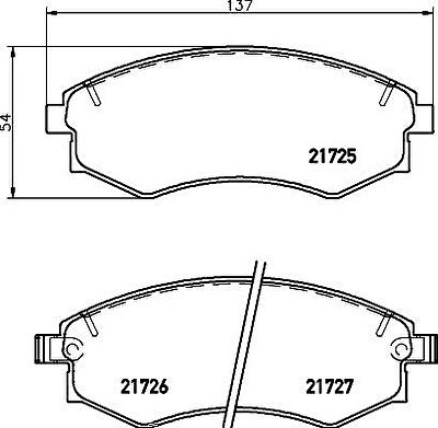 Hella 8DB 355 016-691 комплект тормозных колодок, дисковый тормоз на HYUNDAI SONATA II (Y-2)