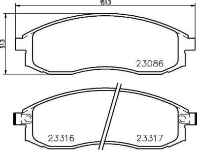 Hella 8DB 355 016-891 комплект тормозных колодок, дисковый тормоз на NISSAN CEFIRO седан