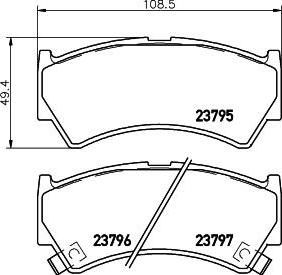 Hella 8DB 355 017-031 комплект тормозных колодок, дисковый тормоз на SUZUKI BALENO Наклонная задняя часть (EG)