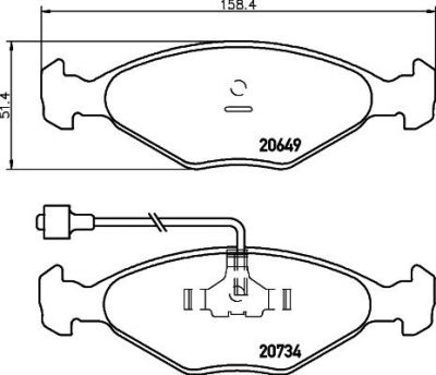 Hella 8DB 355 017-411 комплект тормозных колодок, дисковый тормоз на TALBOT 1307-1510