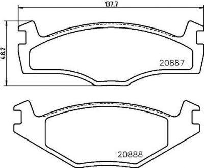 Hella 8DB 355 017-501 комплект тормозных колодок, дисковый тормоз на VW SCIROCCO (53B)