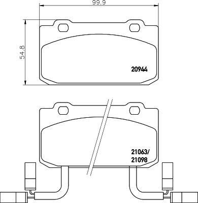 Hella 8DB 355 017-571 комплект тормозных колодок, дисковый тормоз на ALFA ROMEO ARNA (920)