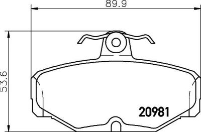 Hella 8DB 355 017-621 комплект тормозных колодок, дисковый тормоз на FORD SCORPIO I (GAE, GGE)