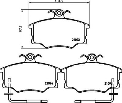 Hella 8DB 355 017-671 комплект тормозных колодок, дисковый тормоз на FIAT CROMA (154)