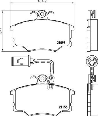 Hella 8DB 355 017-801 комплект тормозных колодок, дисковый тормоз на ALFA ROMEO 164 (164)