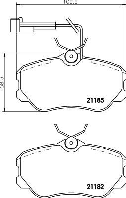 Hella 8DB 355 017-831 комплект тормозных колодок, дисковый тормоз на FIAT CROMA (154)