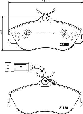 Hella 8DB 355 017-911 комплект тормозных колодок, дисковый тормоз на AUDI 100 (44, 44Q, C3)