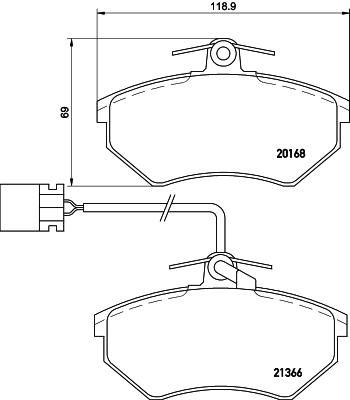 Hella 8DB 355 017-971 комплект тормозных колодок, дисковый тормоз на VW GOLF III (1H1)
