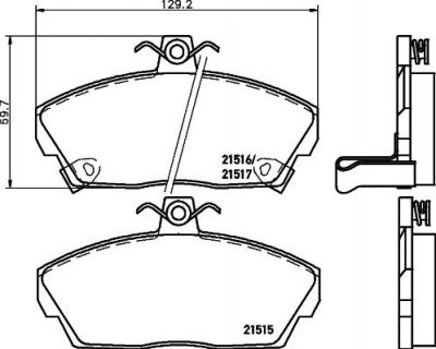 Hella 8DB 355 018-031 комплект тормозных колодок, дисковый тормоз на HONDA CIVIC VII седан (ES)