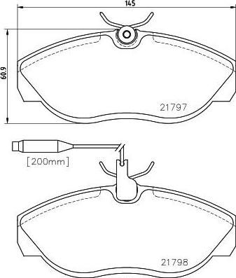 HELLA КОМПЛЕКТ ТОРМОЗНЫХ КОЛОДОК, ДИСКОВЫЙ ТОРМОЗ (8DB 355 018-141)