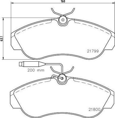 HELLA КОМПЛЕКТ ТОРМОЗНЫХ КОЛОДОК, ДИСКОВЫЙ ТОРМОЗ (8DB 355 018-151)