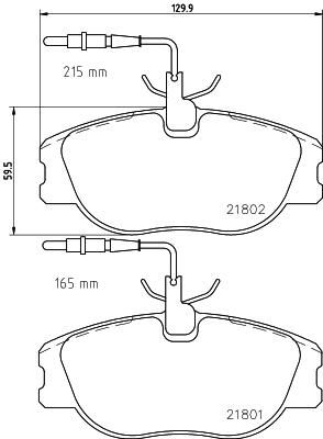 Hella 8DB 355 018-171 комплект тормозных колодок, дисковый тормоз на PEUGEOT EXPERT фургон (222)