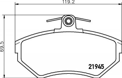 HELLA КОМПЛЕКТ ТОРМОЗНЫХ КОЛОДОК, ДИСКОВЫЙ ТОРМОЗ (8DB 355 018-241)