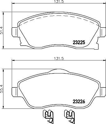 Hella 8DB 355 018-511 комплект тормозных колодок, дисковый тормоз на OPEL COMBO Tour