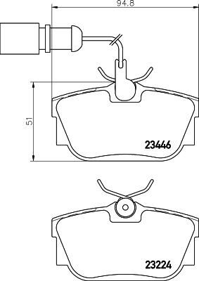 HELLA КОМПЛЕКТ ТОРМОЗНЫХ КОЛОДОК, ДИСКОВЫЙ ТОРМОЗ (8DB 355 018-571)