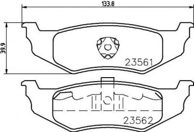 Hella 8DB 355 018-661 комплект тормозных колодок, дисковый тормоз на CHRYSLER STRATUS кабрио (JX)