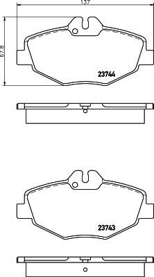 HELLA Колодки тормозные MERCEDES W211 02> передние (0034206520, 8DB 355 018-731)