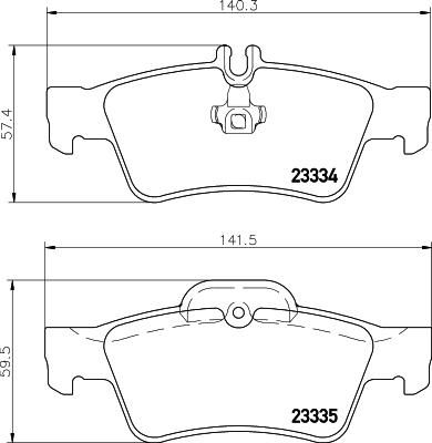 HELLA Колодки тормозные MERCEDES-BENZ W211/W212/W220/W221/R230 задние (0004230230, 8DB 355 018-751)