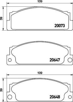 Hella 8DB 355 018-911 комплект тормозных колодок, дисковый тормоз на FIAT 131 Familiare/Panorama (131_)