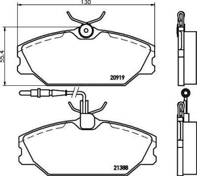 Hella 8DB 355 019-181 комплект тормозных колодок, дисковый тормоз на RENAULT SCЙNIC I (JA0/1_)