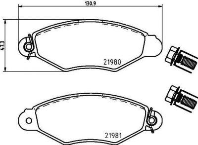 HELLA КОМПЛЕКТ ТОРМОЗНЫХ КОЛОДОК, ДИСКОВЫЙ ТОРМОЗ (8DB 355 019-311)