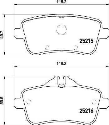 Hella 8DB 355 019-841 комплект тормозных колодок, дисковый тормоз на MERCEDES-BENZ GLE (W166)