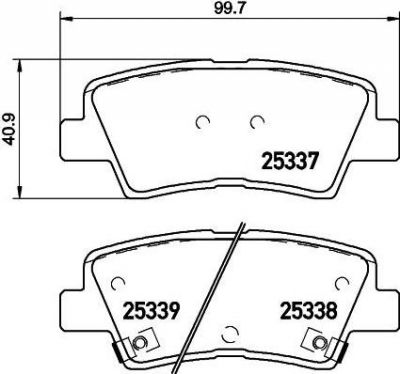 Hella 8DB 355 019-981 комплект тормозных колодок, дисковый тормоз на KIA CARENS IV