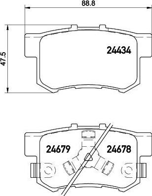 Hella 8DB 355 020-021 комплект тормозных колодок, дисковый тормоз на HONDA ACCORD VIII (CU)