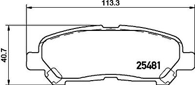 HELLA КОМПЛЕКТ ТОРМОЗНЫХ КОЛОДОК, ДИСКОВЫЙ ТОРМОЗ (8DB 355 020-131)