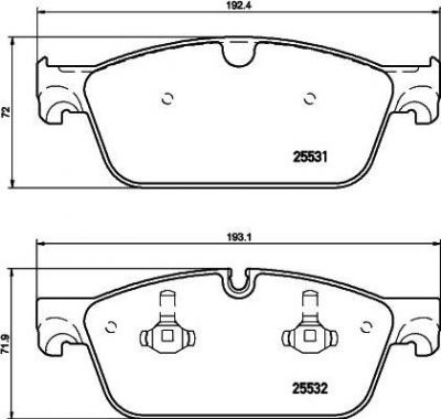 Hella 8DB 355 020-141 комплект тормозных колодок, дисковый тормоз на MERCEDES-BENZ GLE (W166)