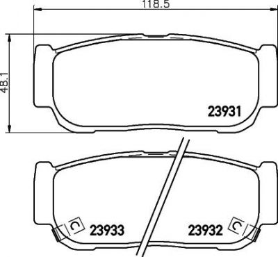 Hella 8DB 355 020-221 комплект тормозных колодок, дисковый тормоз на KIA SORENTO I (JC)