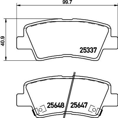 Hella 8DB 355 020-371 комплект тормозных колодок, дисковый тормоз на HYUNDAI GRANDEUR (HG)