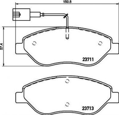 Hella 8DB 355 020-561 комплект тормозных колодок, дисковый тормоз на FIAT STILO (192)