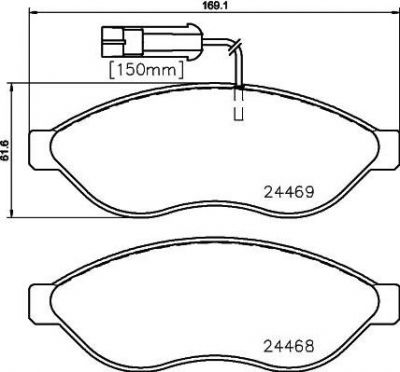 Hella 8DB 355 020-651 комплект тормозных колодок, дисковый тормоз на FIAT DUCATO c бортовой платформой/ходовая часть (250, 290)