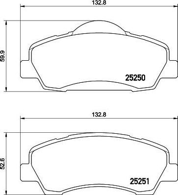 Hella 8DB 355 020-771 комплект тормозных колодок, дисковый тормоз на PEUGEOT 308 II