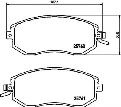 Hella 8DB 355 020-891 комплект тормозных колодок, дисковый тормоз на TOYOTA GT 86 купе (ZN6_)