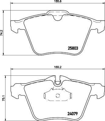 Hella 8DB 355 020-921 комплект тормозных колодок, дисковый тормоз на JAGUAR F-TYPE кабрио (QQ6_)