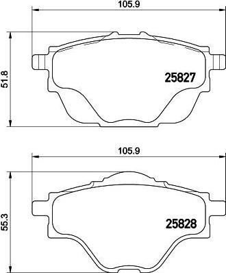 Hella 8DB 355 021-001 комплект тормозных колодок, дисковый тормоз на PEUGEOT 308 SW II