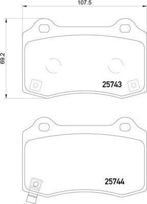 Hella 8DB 355 021-251 комплект тормозных колодок, дисковый тормоз на HYUNDAI GENESIS купе