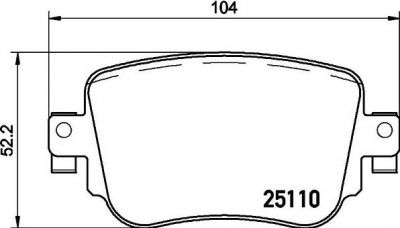 Hella 8DB 355 021-291 комплект тормозных колодок, дисковый тормоз на AUDI A1 (8X1, 8XK, 8XF)