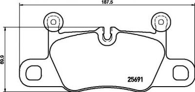 Hella 8DB 355 021-351 комплект тормозных колодок, дисковый тормоз на PORSCHE 911 кабрио (991)